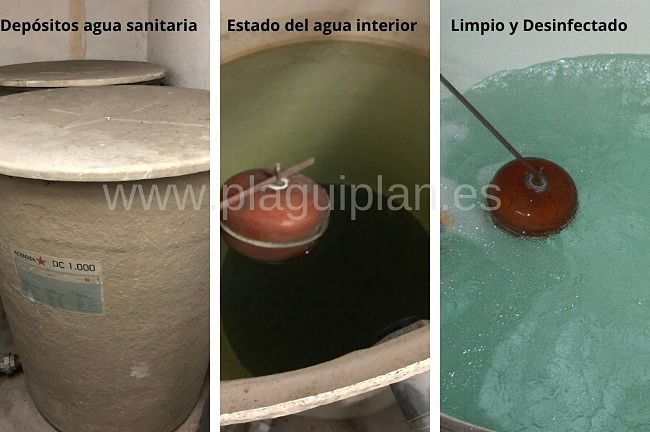 Desinfección de depósitos de agua sanitaria en comunidad de vecinos plaguiplan